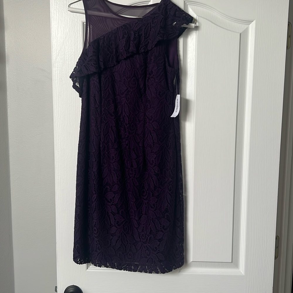 Women’s Dressbarn ,   size 4 petite purple dress, side zipper NWT